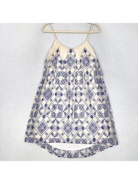 Twelfth Street By Cynthia Vincent Dress Womens Medium Cream Silk Tank Sundress